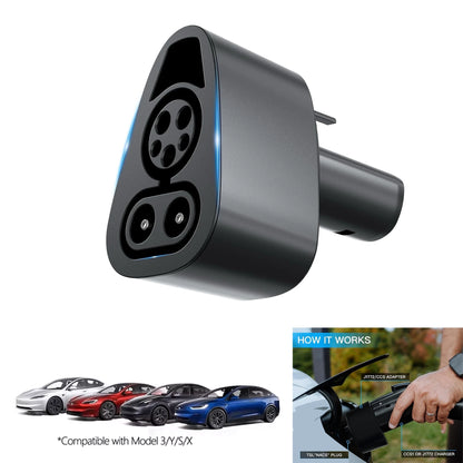 Charging Adapter — CCS1 Compatible with Tesla Model 3/Y/S/X | Fast 250 kW DC Charging